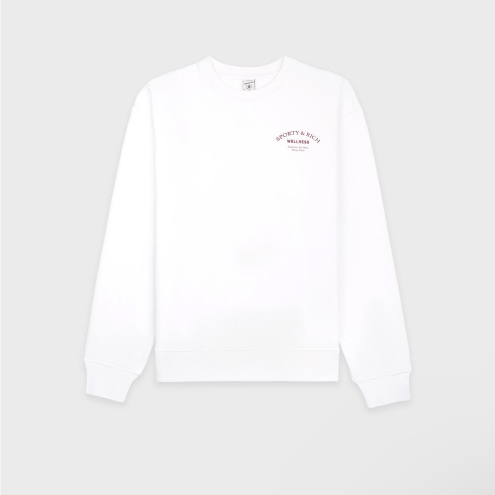 EUC. Sporty and rich. White Wellness crewneck sweatshirt. Size S.